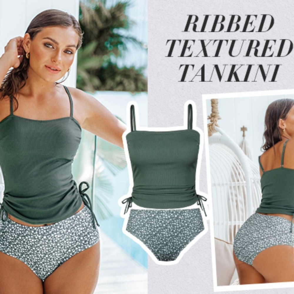 CUPSHE Two Piece Tankini Floral Set